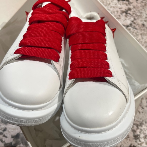 ALEXANDER MCQUEEN Leather Colorblock Pattern Sneakers Size: 38 - Picture 4 of 5